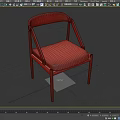 Modern Single Chair With Teal Upholstered Seat And Backrest And Brown Wooden Frame