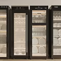 Haier Modern Kitchen Appliances Featuring Black Glass Doors For Storing Dishes And Utensils
