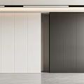 Modern Wardrobe Interior Design With White And Black Panel Doors And Sleek Finish