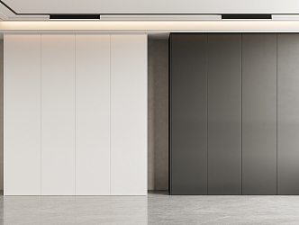 Minimalist Wardrobe Simple Wardrobe Cream Style Wardrobe Door-to-Top Swing Door 3d model