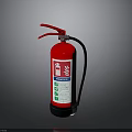 Red Fire Extinguisher With Black Hose Safety Label Instructional Graphics