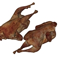 Grilled Chicken Grilled Quail 3d model