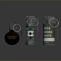 Different Types of Hand Grenades Including M26A2 Concussion and M18 Smoke White