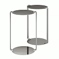 Functional Table With Two Tier Round Top And Sleek Metal Frame Design 3d model