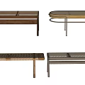 Modern Footstools In Various Styles With Wooden Rattan And Metal Legs