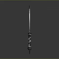 Three Silver Scythe Weapons with Intricate Patterned Handles and Shiny Finish
