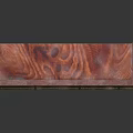 Rustic Red Bar Counter with Wooden Top and Two Wooden Shelves in Modern Interior Setting