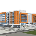 School Kindergarten Architecture Primary School Middle School Wall Guard Room Gate Machine Library Dormitory Building Art Gallery Teaching Building Gymnasium University 3d model