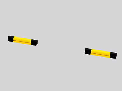 Public Facility Yellow And Black Striped Safety Barriers For Traffic Control 3d model