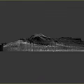 3D Detailed Mountain Landscape Model With Rugged Surface And Natural Scenery Terrain