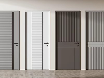 Modern Swing Doors With Various Panel Designs And Neutral Colors For Interior Spaces 3d model