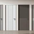 Modern Swing Doors With Various Panel Designs And Neutral Colors For Interior Spaces 3d model