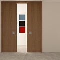 Log sliding door 3d model