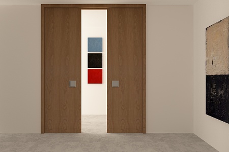 Log sliding door 3d model