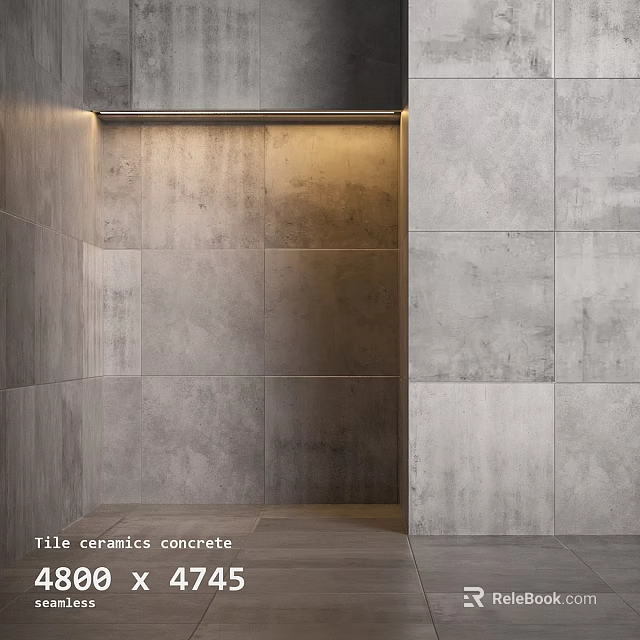 Ceramic Tile And Concrete Wall Panel Design For Modern Interior Spaces 3d model