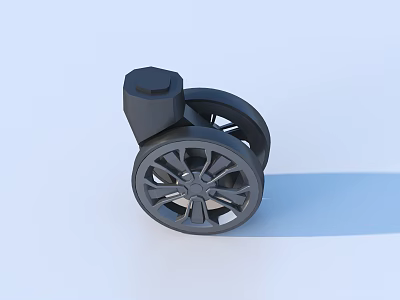 Black Spoke Design Caster Wheel Durable Furniture Accessory For Home Use 3d model
