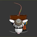 Cartoon Mouse Pom Pom Knitted Hat Glasses Holding Colorful Book Striped Sweater Red Scarf Brown Backpack Jeans