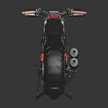 Modern Sporty Motorcycle With Orange Frame Black Tires Shiny Design And Red Accents