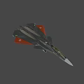 Modern Fighter Jet With Sleek Design Gray Body Orange Wings And Transparent Cockpit