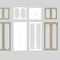 Green White And Brown Wardrobe Doors With Different Panel Designs For Home