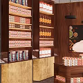 Modern Supermarket Department Store with Organized Shelves and Various Products