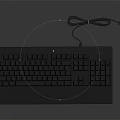 Sleek Wired Computer Keyboard With Full Layout And USB Cable For Desktop Use