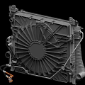 Industrial Radiator With Cooling Fan And Metal Pipes For Machinery