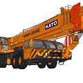 Yellow KATO Mobile Crane With Large Boom And Multi Wheel Design