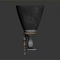 Black Funnel Shaped Industrial Equipment With Metal Base And Wheels
