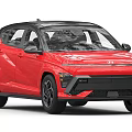 Red Hyundai SUV With Black Roof Sporty Exterior Design Features