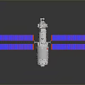 White Space Station Module With Blue Solar Panels And Robotic Arm 3d model