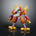 Colorful Robot Character Featuring Mechanical Arms Legs And Yellow Red Parts