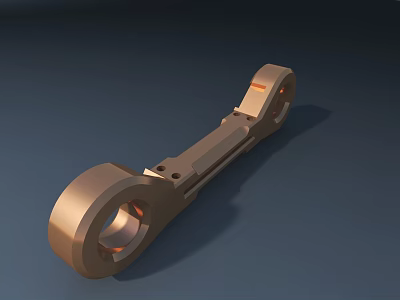 Metal Mechanical Connecting Rod Part With Circular Holes And Smooth Surface 3d model