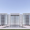 Modern Residential District Simple Multi-storey Residence 3d model
