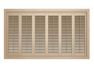 Stylish Beige Window Blinds With Slatted Panels For Modern Interior Design 3d model