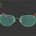 Frameless Eyeglasses With Red Arm Clear Lens And Metal Frame For Daily Use