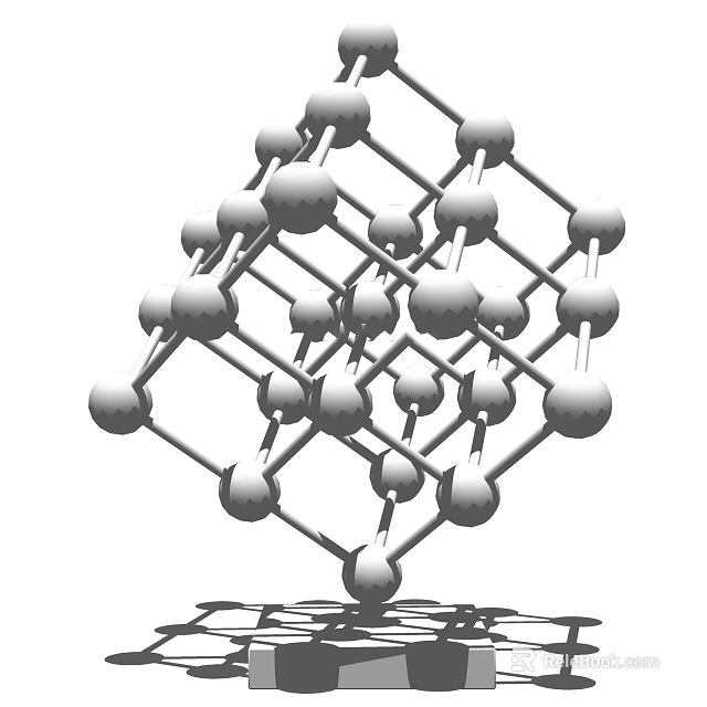 Decorative Molecular Structure Ornament Set With Cube Design And Spherical Components 3d model 