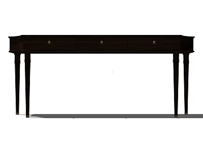 Elegant Dark Wood Entryway Console Table With Drawers And Sturdy Legs Design 3d model