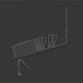 Metal Platform Structure With Hanging Chain Cage And Support Brackets