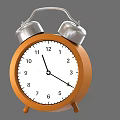 Vintage Orange Alarm Clock With Silver Bells White Dial Black Numbers And Hands