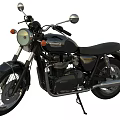 Classic Black Motorcycle Design Featuring Leather Seat Chrome Exhaust And Spoked Wheels