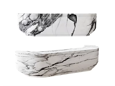 Sleek Modern Reception Desk With Elegant Marble Texture And Smooth Surface 3d model