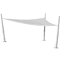Black Outdoor Sail Shade with Wooden Posts Garden Accessory for Shade