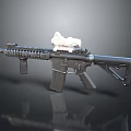 Tactical Assault Rifle with Scope Mounted on Top Rail Handguard and Magazine
