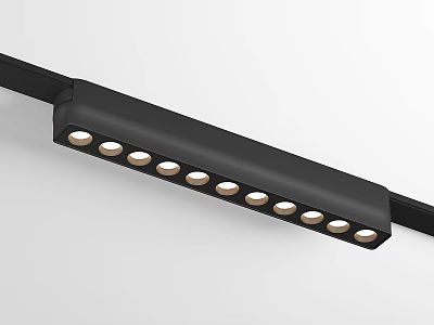 Modern Black Strip Downlights And Spotlights With Multiple LED Light Beads 3d model