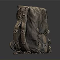 Vintage Style Backpack With Leather Straps And Metal Buckle Details