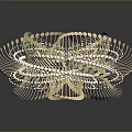 Golden Spiral Decorative Ornament With Rotating Metal Strips And Reflective Base