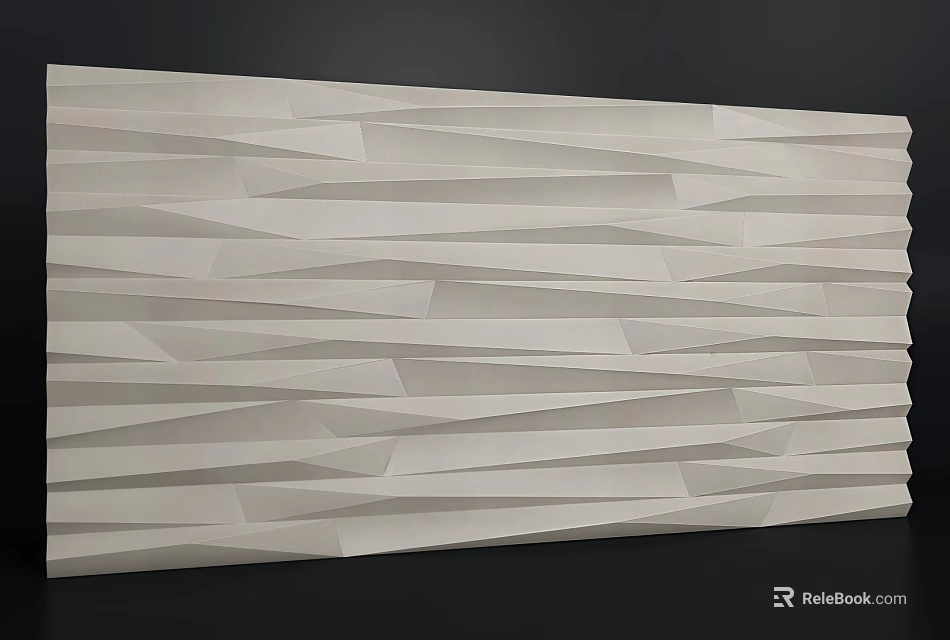 Minimalist Modern 3D Geometric Wall Decor With Layered Beige Textured Panels 3d model 