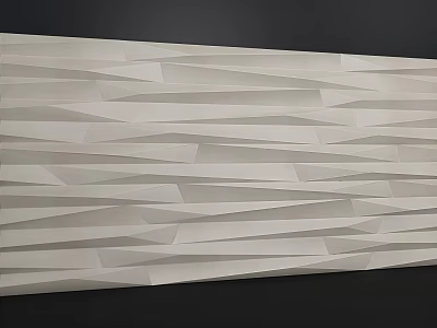Minimalist Modern 3D Geometric Wall Decor With Layered Beige Textured Panels 3d model