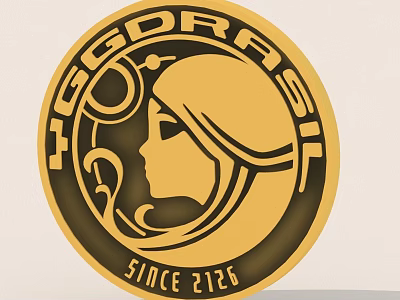 Hegdrasil Emblem Design Featuring Female Side Profile And Since 2126 Details 3d model